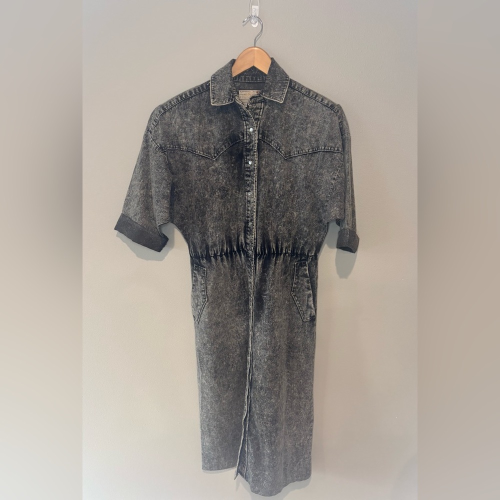 VINTAGE TREGO’S WESTWEAR of Oklahoma Women’s Grey Wash Denim Maxi‎ Dress Size 12